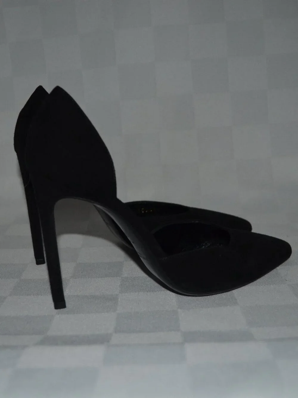 $1095 Sz 35.5 SAINT LAURENT D'Orsay Black Suede Pumps 4" Heels - Picture 4 of 7